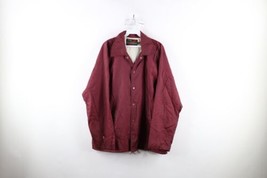 Vtg 70s Streetwear Mens Large Thrashed Blank Lined Coach Coaches Jacket Maroon - £31.51 GBP
