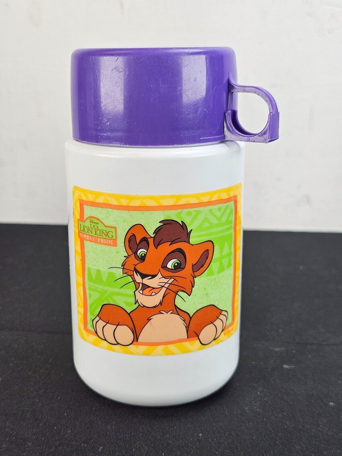 Vintage Purple Plastic Lion King 2 Simba&#39;s Pride Thermos 90s - $12.82