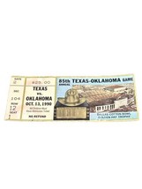 Oklahoma Sooners Vs Texas Longhorns 1990 ticket 85th Cotton Bowl 10/13/1990 UT-W - £19.98 GBP