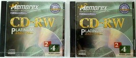 NEW! Set of 2 CD-RW Platinum Discs 650 MB 74 Min IN JEWEL CASES - $5.99