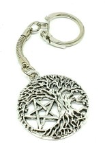 Tree Of Life Pentagram Yggdrasil Keyring Witchcraft Pagan Wiccan Gift Keychain - £3.86 GBP
