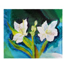 Betsy Drake White Lilies Throw - £50.26 GBP