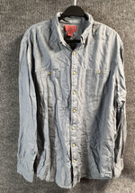 Vintage Foundry Supply Co Shirt Young Mens Size LT Blue Button Down Long... - $17.70