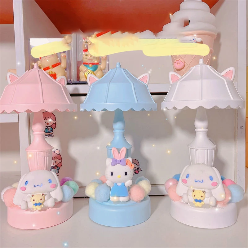 Kawaii Sanrio Diy Night Light Table Lamp Usb Hello Kitty Cinnamoroll Cartoon - £16.07 GBP