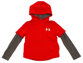 Under Armour Coladgear Little Boy&#39;s YSM  Size 8 Red Hooded Pullover Hoodie - $34.64