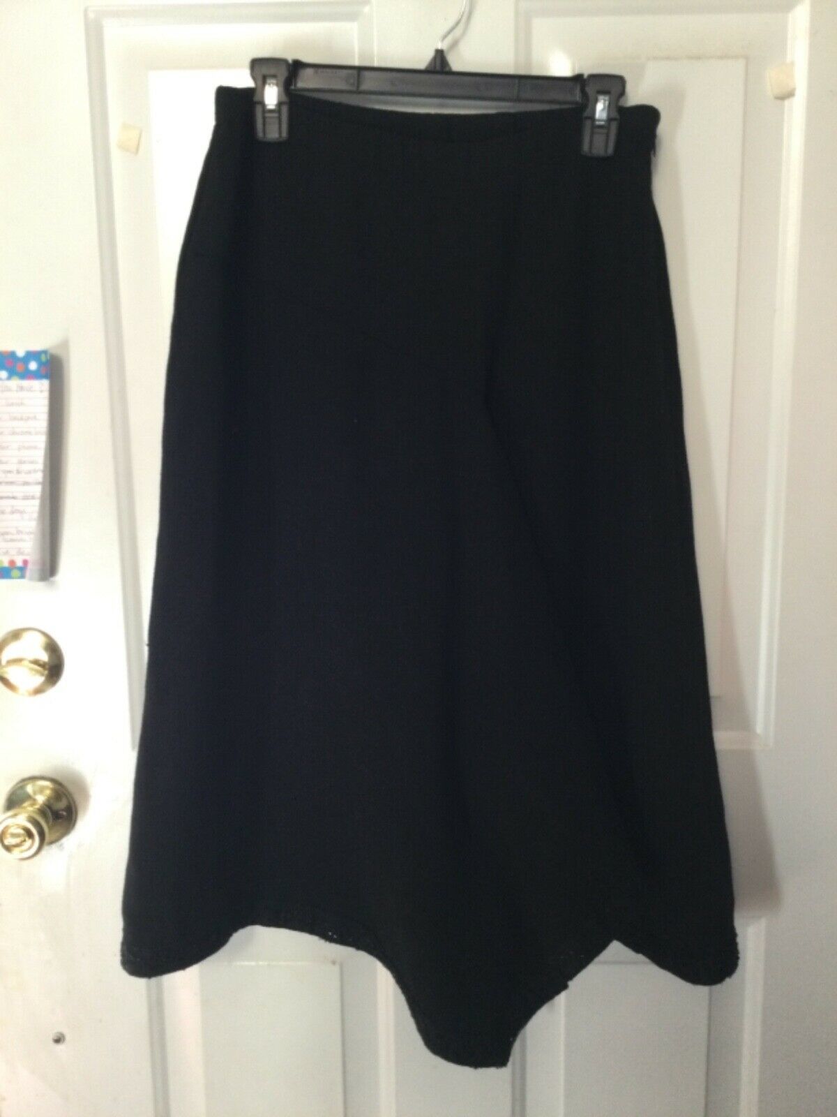 Primary image for Willow elastic waist black crepe skirt with beaded hem and front asymmetric hem