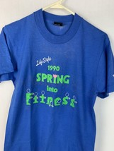 Vintage Screen Stars T Shirt 1990 Spring Logo Promo Tee Blue Medium USA 80s 90s - £15.65 GBP