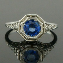 2.00Ct Round Cut Simulated Sapphire 925 Sterling Silver Vintage Ring For Women - £81.25 GBP