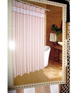 Caribbean Joe COASTAL Fabric Shower Curtain Stripe Nautical Seashell Bor... - £16.51 GBP