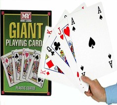 Gigantic A4 Playing Cards Large Indoor Outdoor Summer Garden Game Fun Family - £10.82 GBP