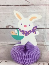 Vtg Hallmark Tissue Paper Honeycomb Easter Bunny Decoration Centerpiece - £7.76 GBP