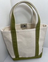 L.L.  Bean Boat and Tote Bag USA Lime Green Double Strap Canvas Medium V... - £38.14 GBP