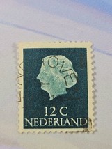 Netherlands Stamp Queen Juliana 12c Used 345 Circular Cancel &quot;Eindhoven&quot; - $1.99