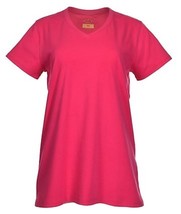 Blue Mountain YKL-9072  Women&#39;s Short-Sleeve V-Neck T-Shirt Fuschia, Medium - £16.81 GBP