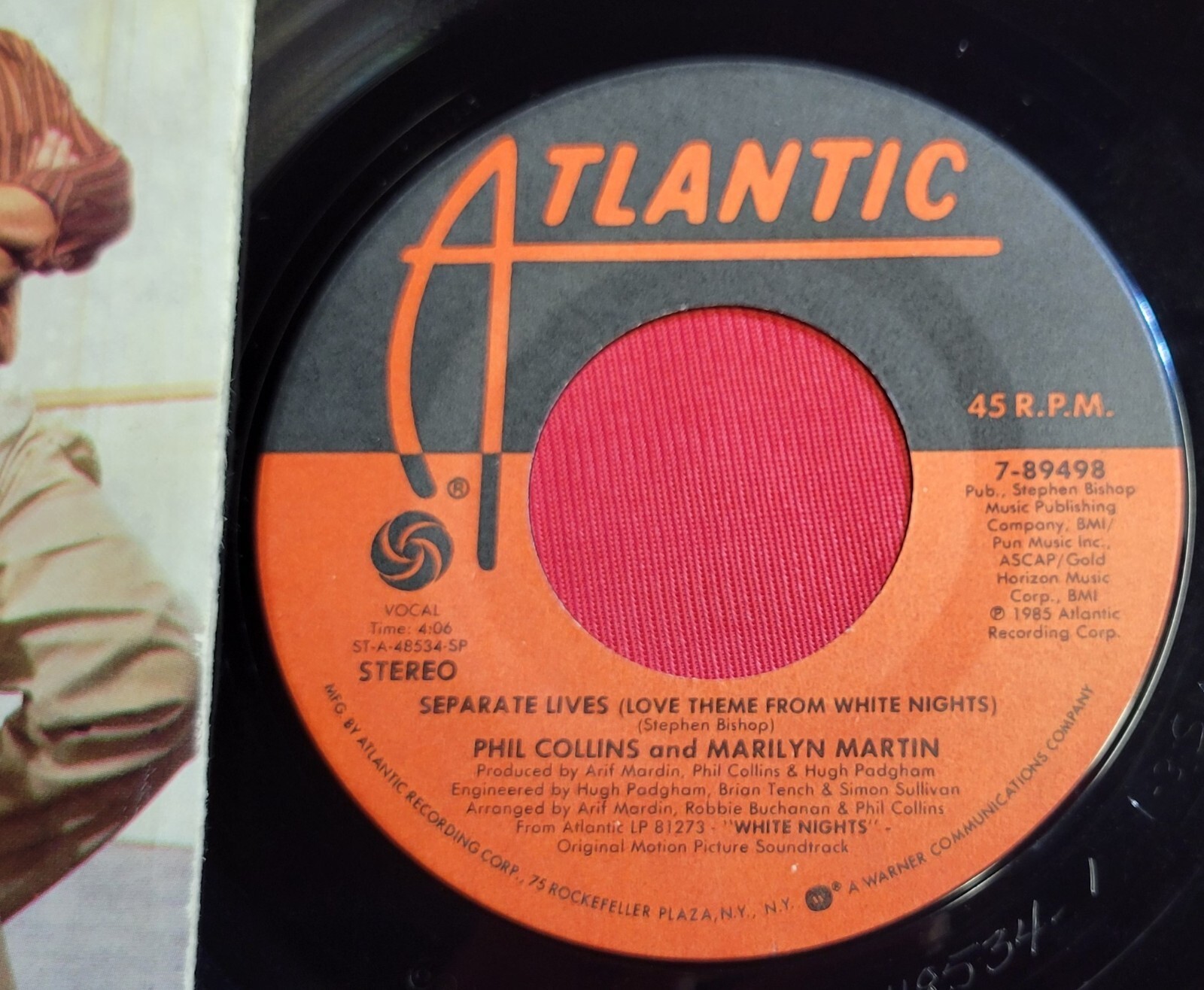 Phil Collins & Marilyn Martin - Separate Lives  - Atlantic - 45RPM Record Item image 3