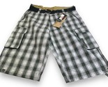 NWT KOMAN JEANS Plaid Long Shorts W/ Belt Y2K Bermuda XL - $39.60