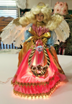 Paradise Galleries Angel Tree Topper Porcelain Doll Lights Premiere - $34.64