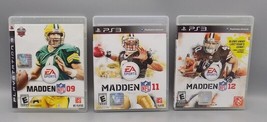 Madden 09, 11 &amp; 12 3 PS3 Games EA Sports Complete Playstation 3 - $17.31