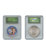 HILLARY CLINTON White House PURE 1oz SILVER AMERICAN EAGLE in SEALED SLAB - £67.07 GBP