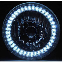 7&quot; Halogen Motorcycle White LED Halo Ring H4 Light Bulb Headlight For: Harley - $39.95