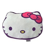 Sanrio Hello Kitty Face Plush Pillow – White &amp; Purple with Pink Bow – 2010s - $24.00