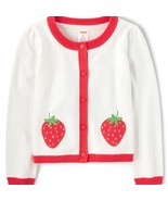 Gymboree Strawberry White Cardigan Sweater Girl’s 7 Summer Beach Knit Cover - £21.75 GBP