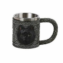 Celtic Mystical Black Cat Witching Hour Resin 16oz Drinking Mug Coffee Beverage - £20.14 GBP
