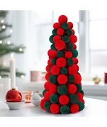 Motionchic 16" Velvet Christmas Ball Mini Cone Tree Red Green - $428.60 MXN Motionchic 16" Velvet Christmas Ball Mini Cone Tree Red Green - $428.60 MXN