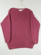 VTG B. Moss Womens Medium Cable Knit Pullover  Sweater Maroon - £11.78 GBP