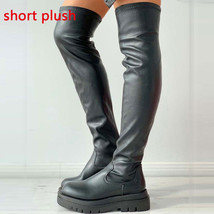 High Quality Boots Square Heel Platform Winter Black Sexy Comfy Women Over Knee  - £58.19 GBP