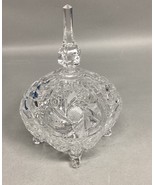 VTG Lead Cut Crystal Covered Candy Dish Spire Pinwheel Footed - $27.79 CAD