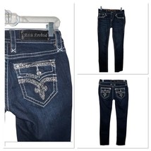 Rock Revival Deeka Straight Women’s 26 X 33 Blue Jeans Stretch Denim Emb... - $34.84