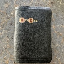 Vintage Holy Bible Master Art Edition King James Red Letter Jesus Leather Bound - £53.51 GBP