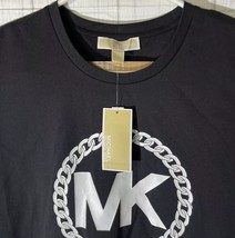 Womens Michael Kors T-shirt Black MK Logo With Chain Size Xsmall - £34.00 GBP