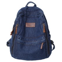 Fashion Ladies Soft Canvas School Backpack Trendy Denim Boy Girl Travel Student  - £40.12 GBP