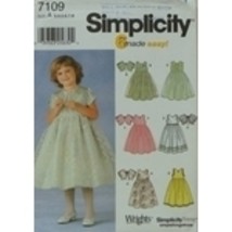 Simplicity 7109 Girls Dress Jacket 3-4-5-6-7-8 OOP - £14.15 GBP