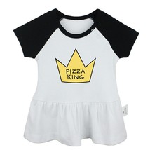 Pizza King Design Newborn Baby Girls Dress Toddler Infant 100% Cotton Clothes - £10.25 GBP