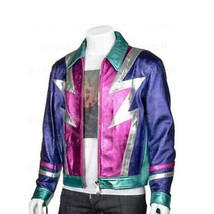 New Men&#39;s Multicolored Punk Unique Brando Style Cowhide Biker Leather Jacket-643 - £218.45 GBP