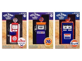 &quot;Vintage Gas Pump&quot; Set of 3 Pumps Series 16 1/18 Diecast Models by Green... - $91.25