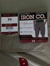 Iron Co Stretch Hybrid Cargo Short Men’s 34 Khaki  - $20.79