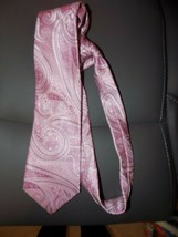 Croft &amp; Barrow Pink Paisley Print Silky Tie EUC - £15.42 GBP