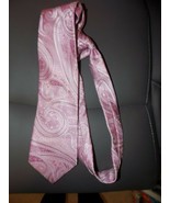 Croft &amp; Barrow Pink Paisley Print Silky Tie EUC - £14.99 GBP