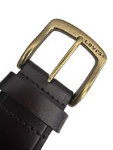 Levi's Dark Brown Belt Men’s 34/85 Gold Tone Buckle Bonded Leather - $8.71