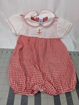 Nursery Rhyme Red Gingham Romper Outfit Sz 18 Mos Polyester Blend - $12.95