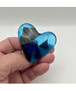 Handmade Dichroic Glass Heart Object de Arté Keepsake- “You Are Loved&quot; #366 - $45.00