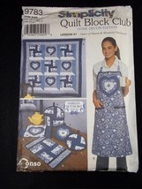 Simplicity Quilt Block Club Pattern 9783 Heart of Hearts &amp; Windmill Apron Access - £4.54 GBP
