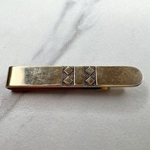 Vintage Swank Gold Tone Diamond Shapes Tie Bar Clasp Clip - £5.45 GBP