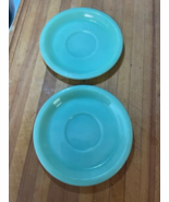 Vintage (2) Fire King Jadeite restaurant saucers 6 inch wide, very good ... - $20.00