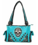 Texas West Women&#39;s Embroidered Flora Sugar Skull Purse Handbag and Clutc... - $48.50