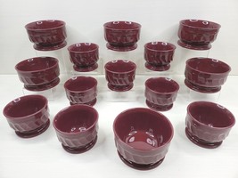 14 Pc Dinex Turnbury Cranberry Bowls Mix Set 3300 3200 Plastic Melamine Dish Lot - £39.58 GBP